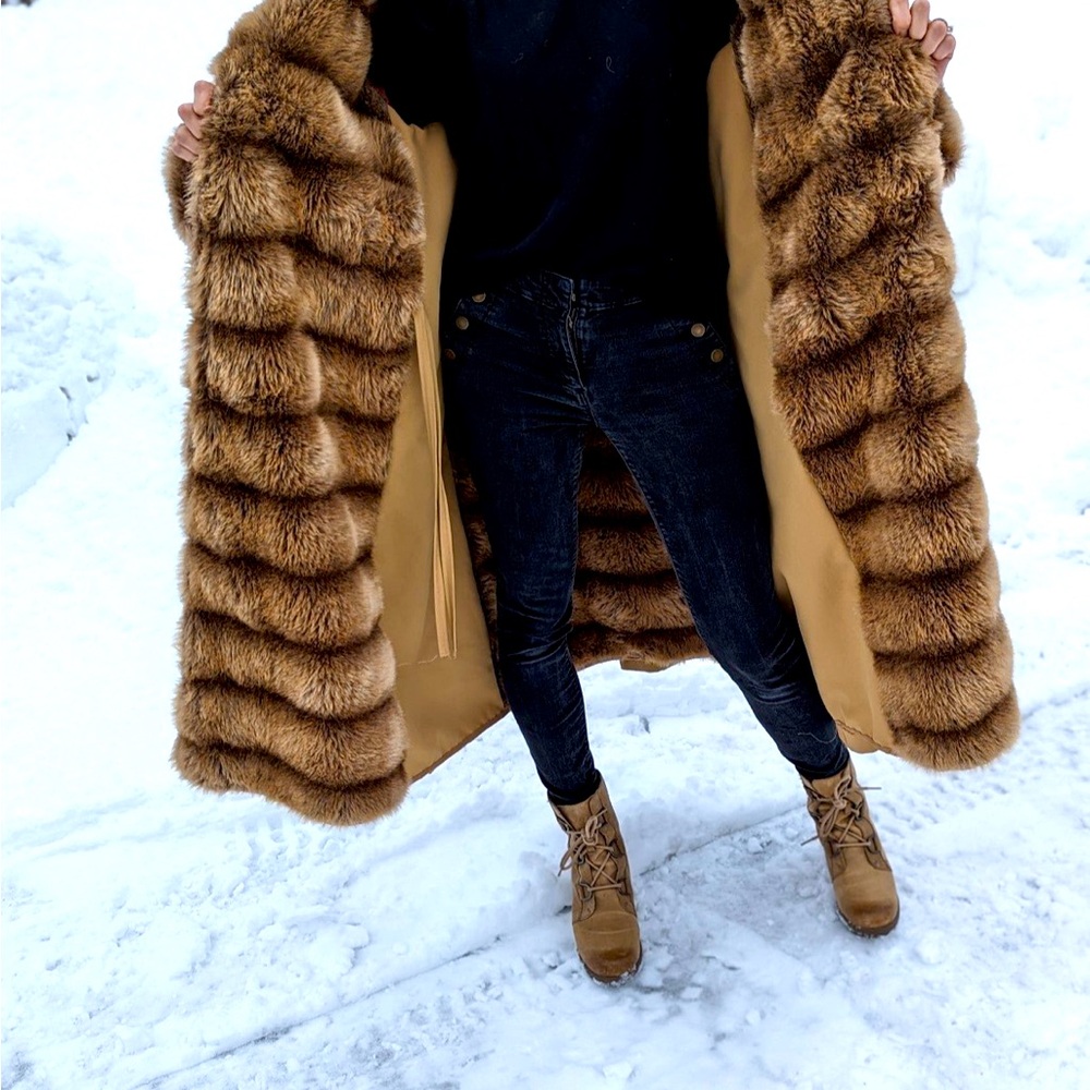 Coat tree fur lined coat